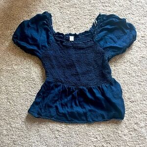 Old Navy Blue Jean Medium Wash Babydoll Top